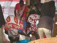 Everyone pitches in to set up housekeeping for the Kuku Klub.